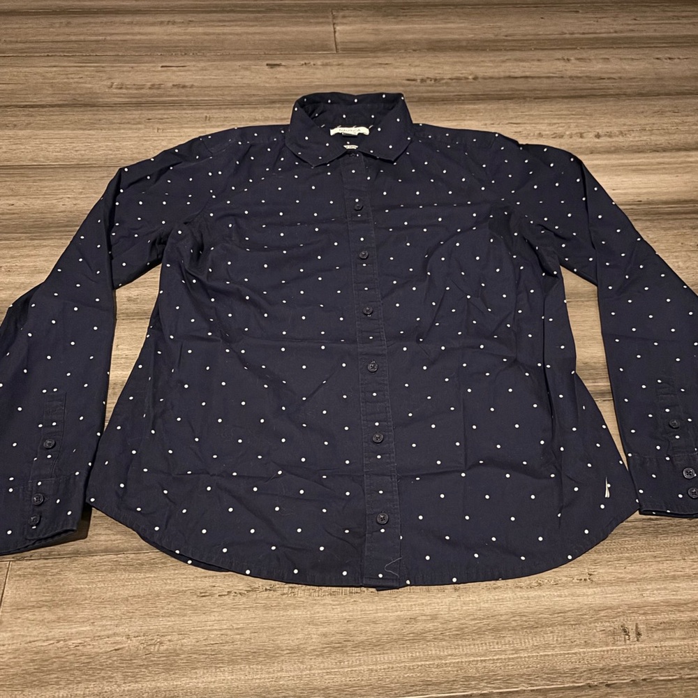 Navy Blue Polka Dot Shirt